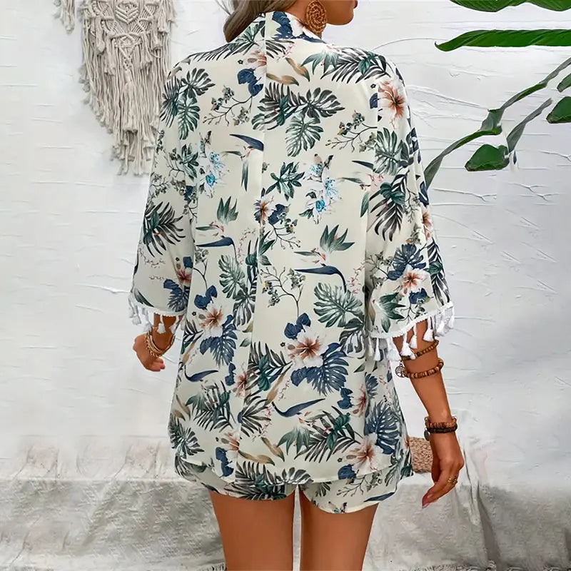 Conjunto Camisa e Shorts Floral Wave