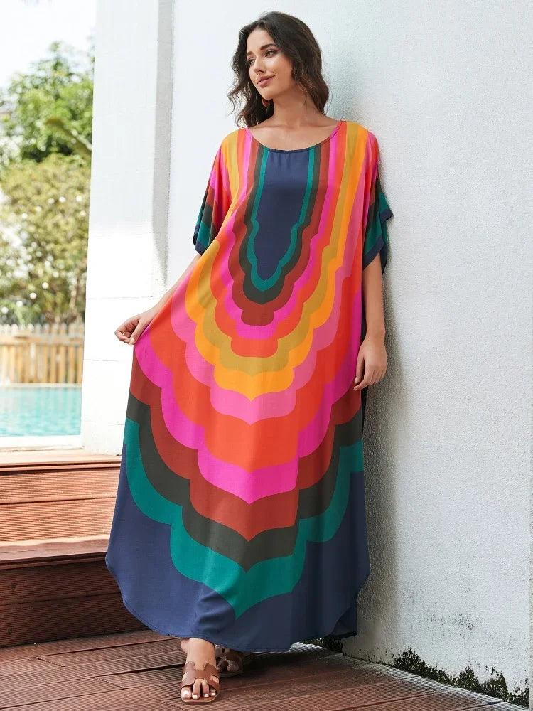 Vestido Amplo Multicolor você encontra na Sua Boutique por apenas  ! Com Frete Grátis para todo Brasil, podendo parcelar em até 10X Sem Juros! Alé,m disso ganhe 10% OFF no PIX! 