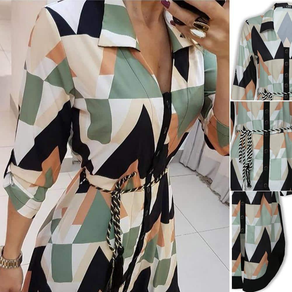 Vestido Midi Geometric você encontra na Sua Boutique por apenas  ! Com Frete Grátis para todo Brasil, podendo parcelar em até 10X Sem Juros! Alé,m disso ganhe 10% OFF no PIX! 