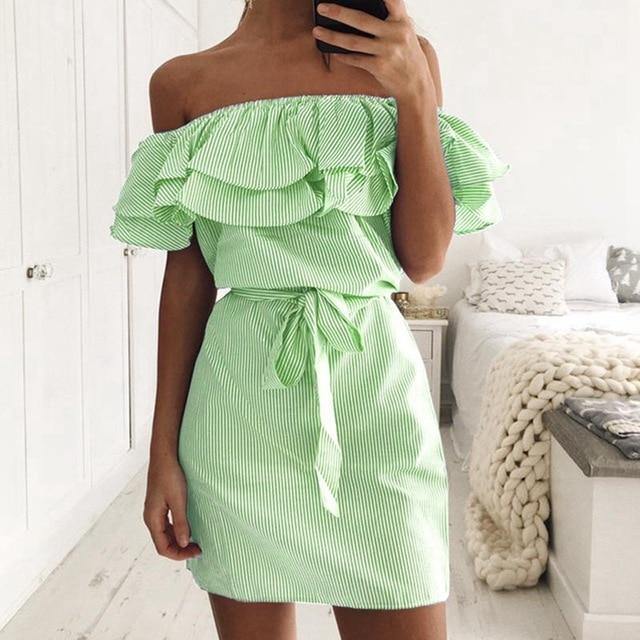 Vestido Ombro a Ombro Babado você encontra na Sua Boutique por apenas  ! Com Frete Grátis para todo Brasil, podendo parcelar em até 10X Sem Juros! Alé,m disso ganhe 10% OFF no PIX! 