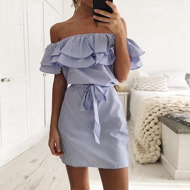 Vestido Ombro a Ombro Babado você encontra na Sua Boutique por apenas  ! Com Frete Grátis para todo Brasil, podendo parcelar em até 10X Sem Juros! Alé,m disso ganhe 10% OFF no PIX! 